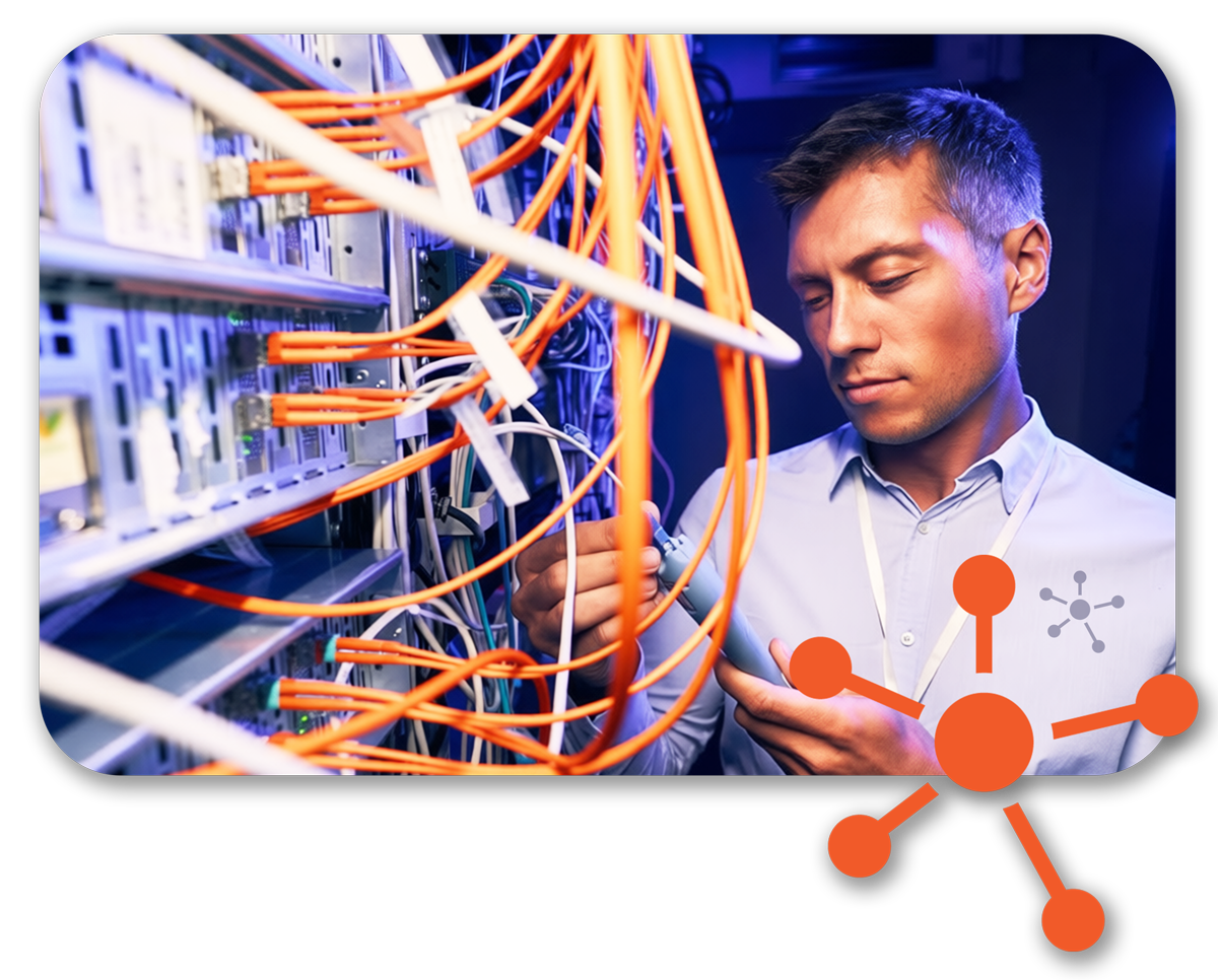 Man performing Network Security