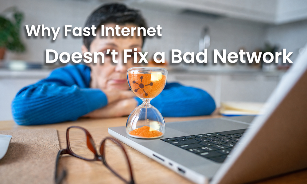 Woman waiting on slow internet